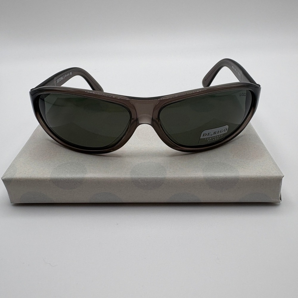 Lozza Estoril 3 1653/61/705 Vintage Charcoal Gray Oval Sunglasses Italian‎ Made